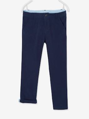 -Pantalon garçon cérémonie chino en coton/lin