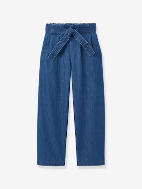 Girls-Denim trouser with belt 
