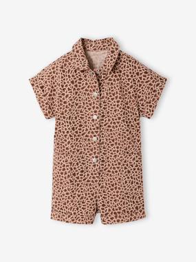 Combi short fille twill coton - vertbaudet enfant Fille-Combi short fille twill coton