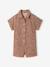 Girls' cotton twill playsuit beige - vertbaudet enfant 