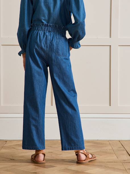Denim trouser with belt brut denim - vertbaudet enfant 