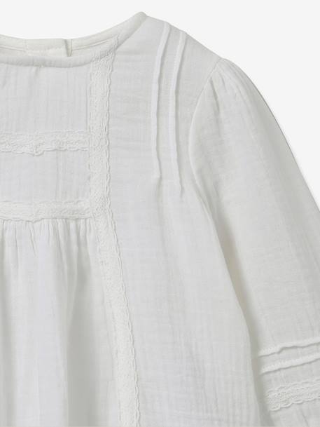 Cotton muslin blouse white - vertbaudet enfant 