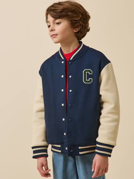Teddy jacket in college style navy blue - vertbaudet enfant 