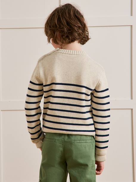 Striped jumper for boys striped blue - vertbaudet enfant 