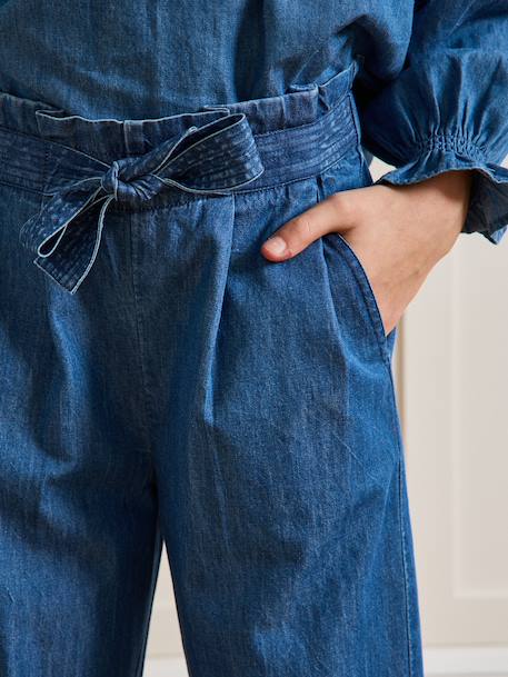 Denim trouser with belt brut denim - vertbaudet enfant 