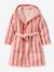 Customisable rabbit bathrobe for children, with recycled cotton striped pink - vertbaudet enfant 