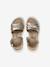 Girls' leather touch-fastening sandals gold - vertbaudet enfant 