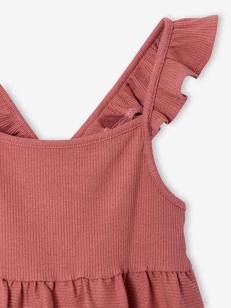 Girl's sleeveless dress navy blue+old rose - vertbaudet enfant 