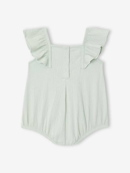 Baby girl sleepsuit in organic cotton aqua green+mustard - vertbaudet enfant 