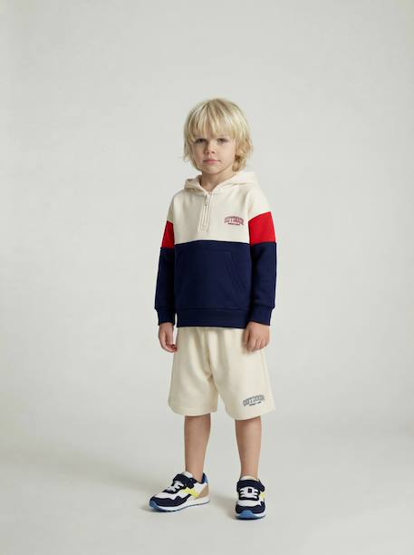 Bermuda Shorts for Boys ecru+medium blue - vertbaudet enfant 