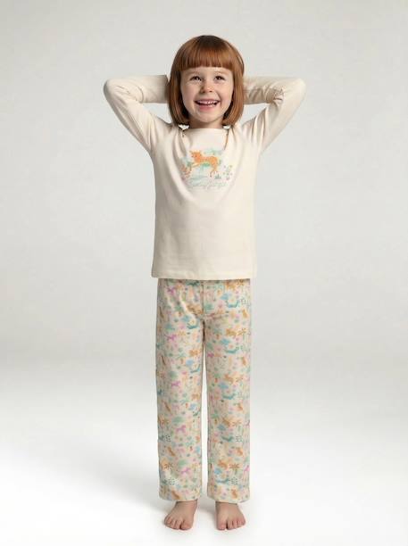 Pack of 2 girls' short-sleeved short pyjamas ecru - vertbaudet enfant 