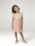 Ruffled Occasion Wear Dress in Cotton Gauze & Tulle, for Girls ecru+pale pink+sage green+white - vertbaudet enfant 