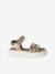 Girls' leather touch-fastening sandals gold - vertbaudet enfant 
