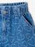 Girls' patterned denim shorts grey+light blue - vertbaudet enfant 