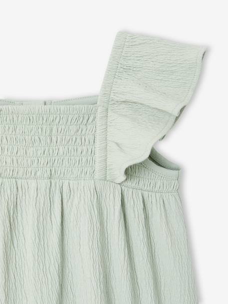 Baby girl sleepsuit in organic cotton aqua green+mustard - vertbaudet enfant 