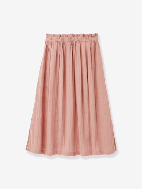 Long organic cotton gauze skirt pale pink - vertbaudet enfant 
