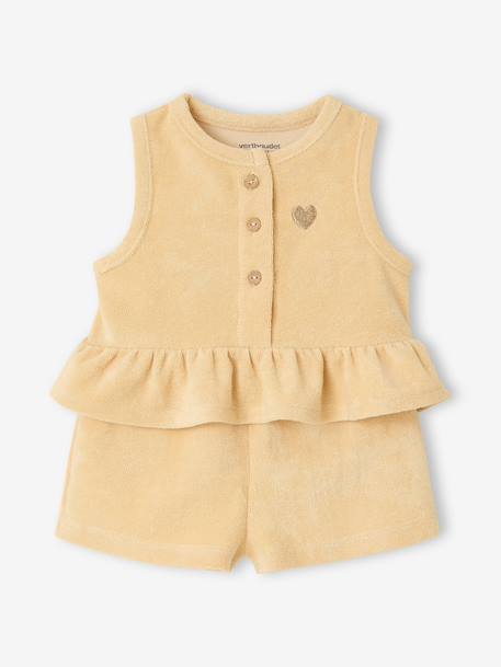 Set of top and short pale yellow - vertbaudet enfant 