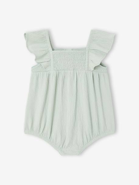 Combinaison bébé fille coton bio moutarde+vert d'eau - vertbaudet enfant 