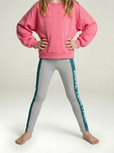 Girls' sweatshirt and leggings set marl grey - vertbaudet enfant 
