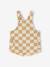 Salopette courte bébé molleton imprimé carreaux beige+rayé bleu - vertbaudet enfant 