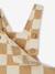 Salopette courte bébé molleton imprimé carreaux beige+rayé bleu - vertbaudet enfant 