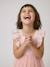 Ruffled Occasion Wear Dress in Cotton Gauze & Tulle, for Girls ecru+pale pink+sage green+white - vertbaudet enfant 
