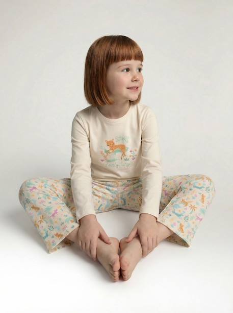 Pack of 2 girls' short-sleeved short pyjamas ecru - vertbaudet enfant 