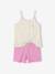 Pack of 2 ribbed floral pyjama shorts ecru - vertbaudet enfant 