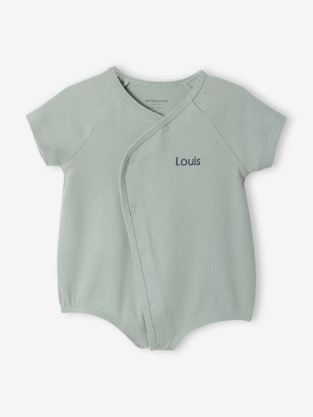 Pack of 2 customisable baby playsuits sage green - vertbaudet enfant 