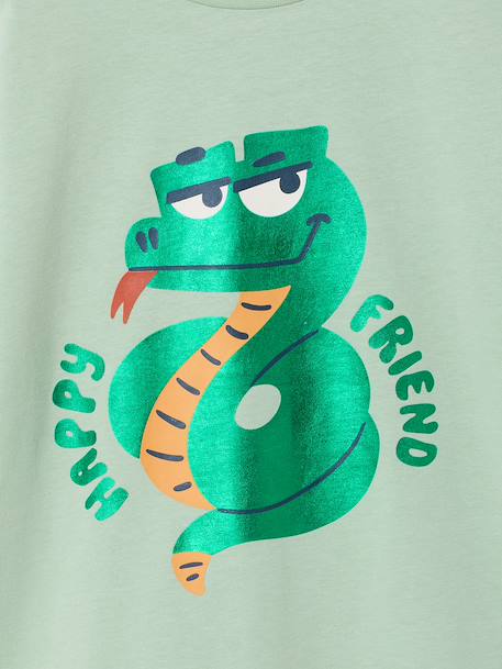 Boys' sparkly space print T-shirt almond green+night blue - vertbaudet enfant 