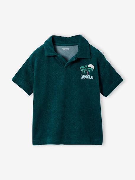 Boys' short-sleeved polo shirt fir green - vertbaudet enfant 