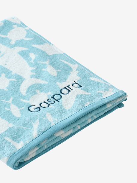 Serviette de bain / plage personnalisable, avec coton recyclé bleu imprimé+mauve+menthe+rayé bleu+rose imprimé - vertbaudet enfant 