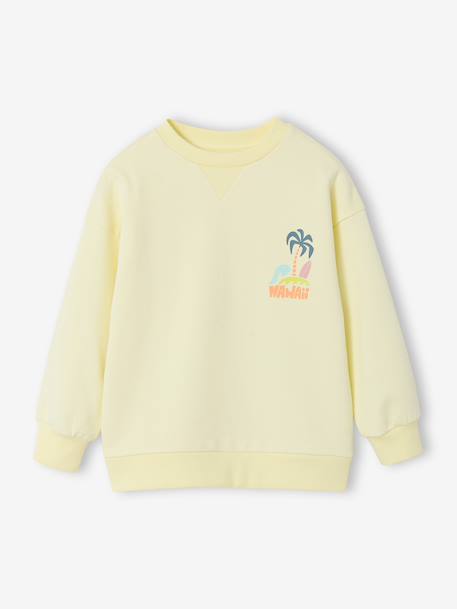 Round-neck long-sleeved sweatshirt for boys aqua green+mango+pale yellow - vertbaudet enfant 