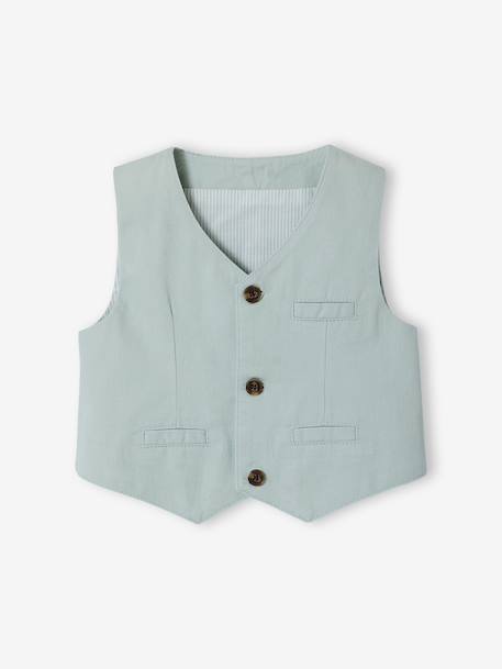 Set: shirt, cardigan and bow tie for babies sage green - vertbaudet enfant 