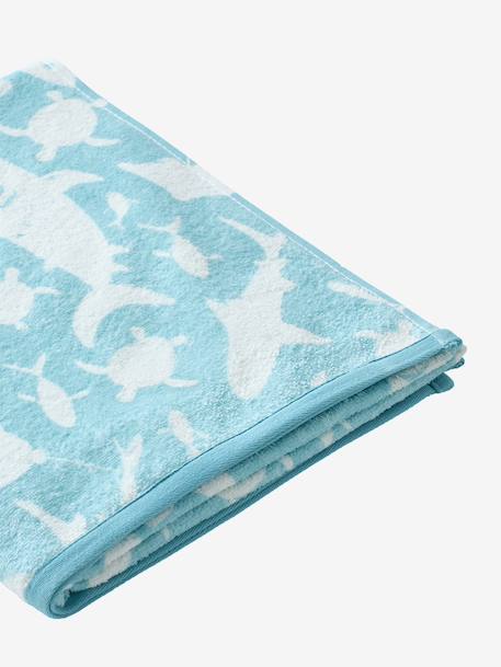 Serviette de bain / plage personnalisable, avec coton recyclé bleu imprimé+mauve+menthe+rayé bleu+rose imprimé - vertbaudet enfant 