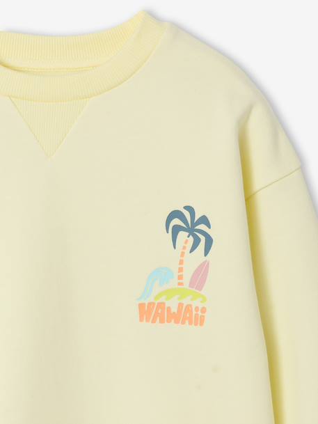 Round-neck long-sleeved sweatshirt for boys aqua green+mango+pale yellow - vertbaudet enfant 