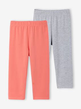 Girls-Pack of 2 Mid-Calf Leggings for Girls
