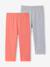 Pack of 2 Mid-Calf Leggings for Girls emerald green+marl grey+mauve - vertbaudet enfant 