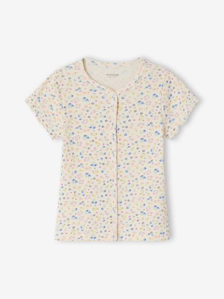 Pack of 2 ribbed floral pyjama shorts ecru - vertbaudet enfant 
