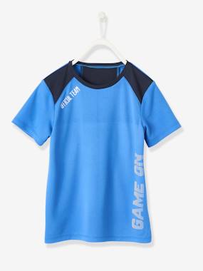 -T-shirt de sport garçon matière technique effet colorblock