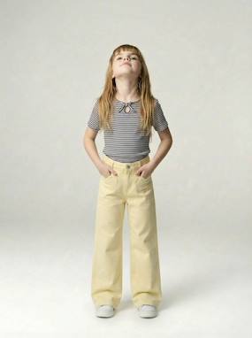 -Pantalon large fille poches cœur