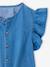 Denim blouse with frill sleeves for girls light blue - vertbaudet enfant 