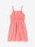 Cotton Gauze Strappy Dress for Girls beige+coral+emerald green - vertbaudet enfant 