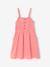 Robe à bretelles fille en gaze de coton beige+corail+sable+vert émeraude - vertbaudet enfant 