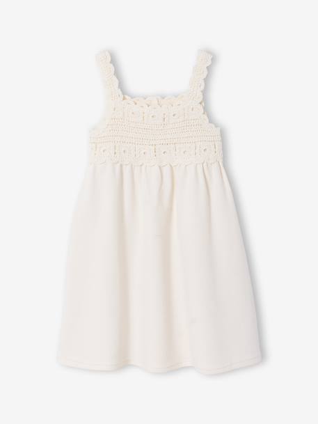 Crochet dress with straps for girls ecru - vertbaudet enfant 