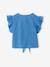 Denim blouse with frill sleeves for girls light blue - vertbaudet enfant 