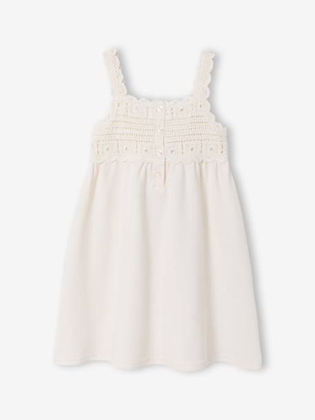 Crochet dress with straps for girls ecru - vertbaudet enfant 