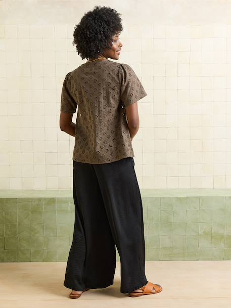 Wide-Leg, Loose-Fitting Trousers for Maternity black+denim blue+olive - vertbaudet enfant 