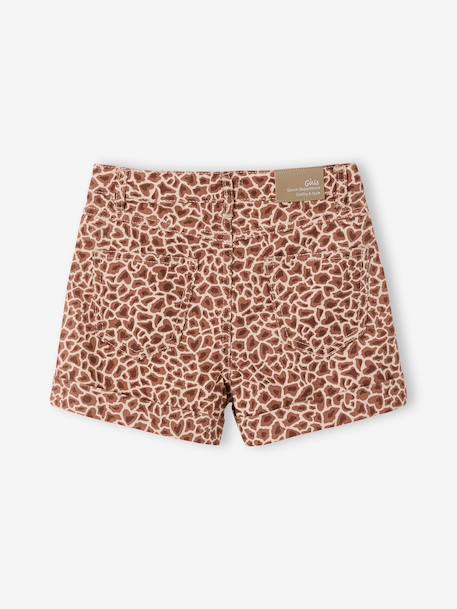 Printed twill shorts for girls beige - vertbaudet enfant 