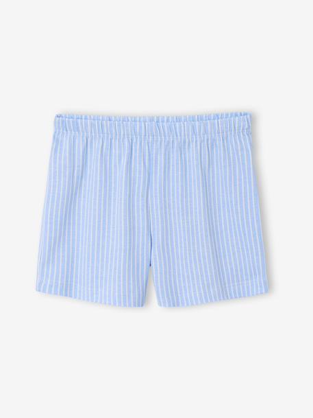 Girls' cotton braces pyjama shorts sky blue - vertbaudet enfant 